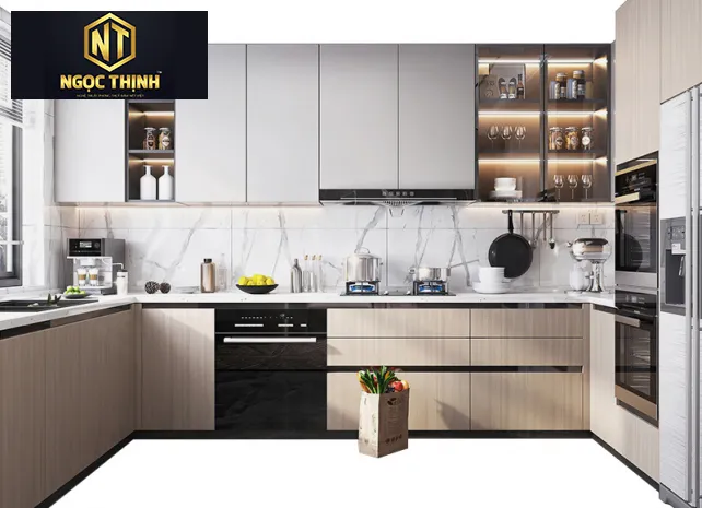 Xưởng Nội Thất Ngọc Thịnh Nhơn Trạch - Tủ bếp gỗ MDF thiết kế đa năng - TBNT 02